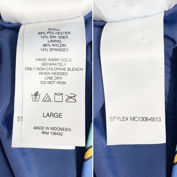 NEW ModCloth The Bethany One-Piece Swimsuit Size Large Navy Floral Plunge Halter - Picture 12 of 14